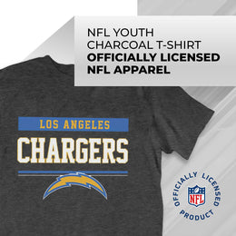 Los Angeles Chargers NFL Youth Short Sleeve Charcoal T Shirt - Charcoal
