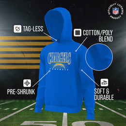 Los Angeles Chargers NFL Youth Overtime Blueprint Football Fleece Hooded Sweatshirt - Royal