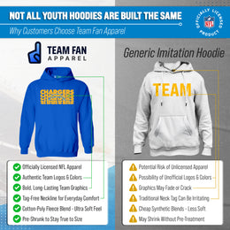 Los Angeles Chargers NFL Youth Repeating Logo Football Fleece Hooded Sweatshirt - Royal