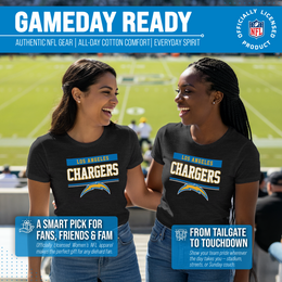 Los Angeles Chargers NFL Women's Team Block Charcoal Tagless T-Shirt - Charcoal