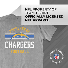 Los Angeles Chargers NFL Adult Property Of T-Shirt - Sport Gray
