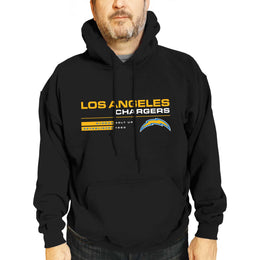 Los Angeles Chargers Adult NFL Speed Stat Sheet Fleece Hooded Sweatshirt - Black