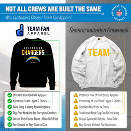 Los Angeles Chargers Adult NFL Diagonal Fade Color Block Crewneck Sweatshirt - Black