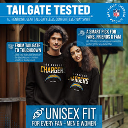 Los Angeles Chargers Adult NFL Diagonal Fade Color Block Crewneck Sweatshirt - Black