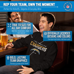 Los Angeles Chargers Adult NFL Diagonal Fade Color Block Crewneck Sweatshirt - Black