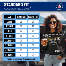 Los Angeles Chargers Adult NFL Diagonal Fade Color Block Crewneck Sweatshirt - Black