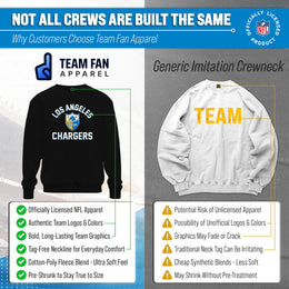 Los Angeles Chargers NFL Adult Unisex Retro Gameday Ultra Soft Fleece Crewneck Sweatshirt - Black