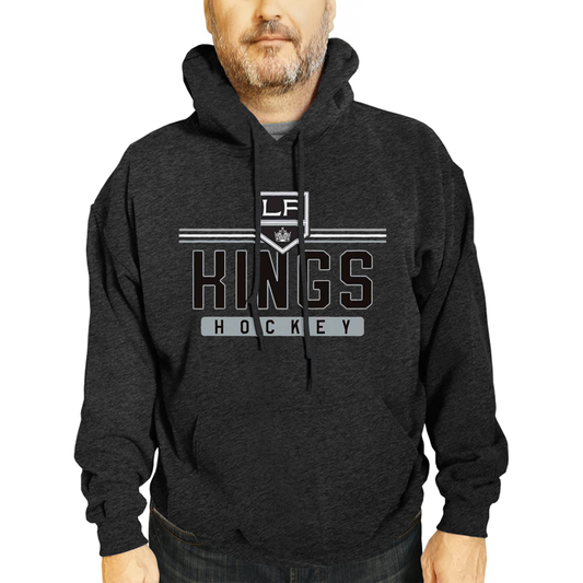 Los Angeles Kings NHL Adult Heather Charcoal True Fan Hooded Sweatshirt Unisex - Charcoal