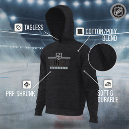 Los Angeles Kings NHL Adult Heather Charcoal True Fan Hooded Sweatshirt Unisex - Charcoal