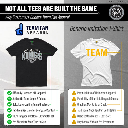 Los Angeles Kings NHL Adult Powerplay Heathered Unisex T-Shirt - Black Heather