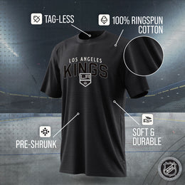 Los Angeles Kings NHL Adult Powerplay Heathered Unisex T-Shirt - Black Heather