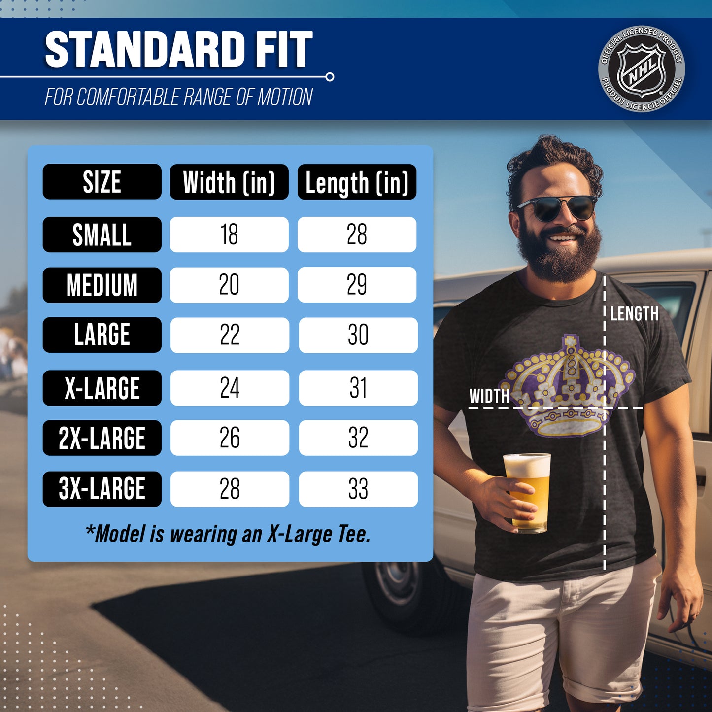 Los Angeles Kings NHL Adult Retro Logo Tag-Less T-Shirt - Black Heather