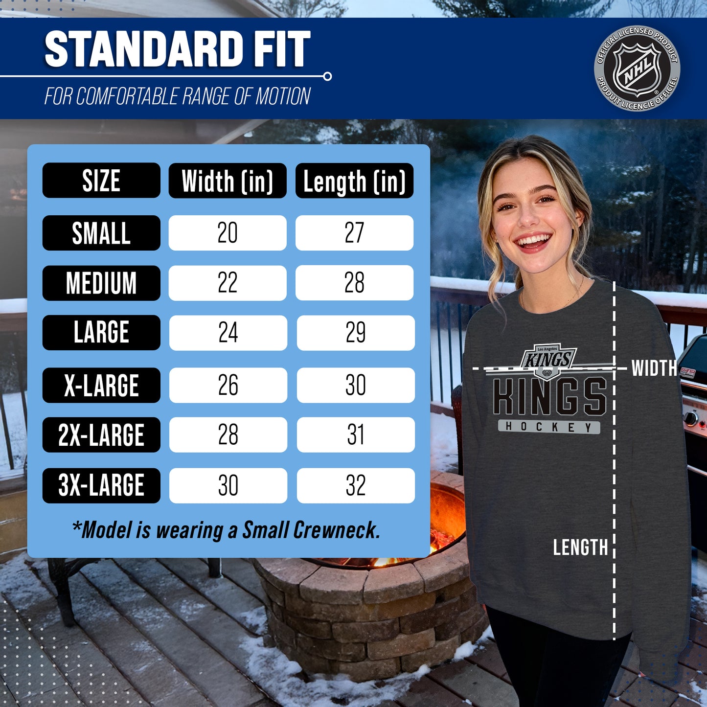 Los Angeles Kings NHL Charcoal True Fan Crewneck Sweatshirt - Charcoal