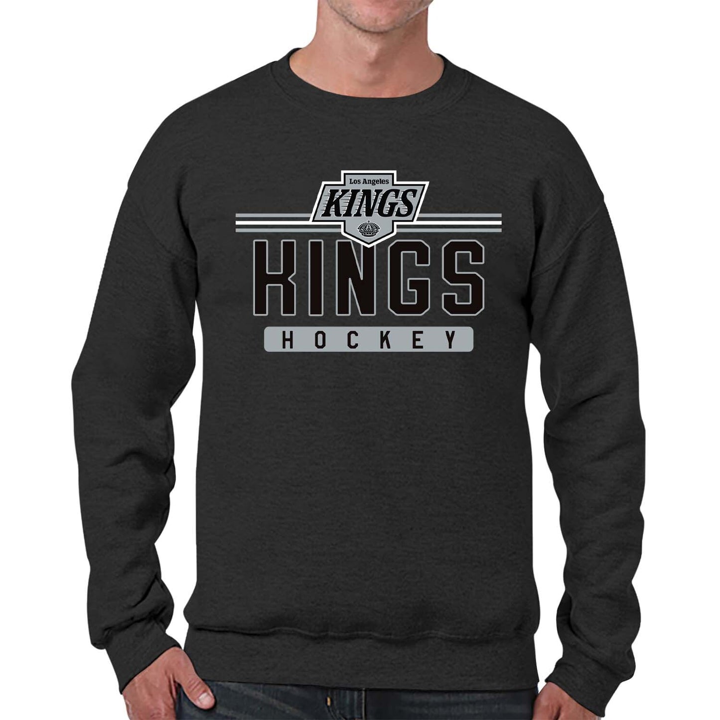 Los Angeles Kings NHL Charcoal True Fan Crewneck Sweatshirt - Charcoal