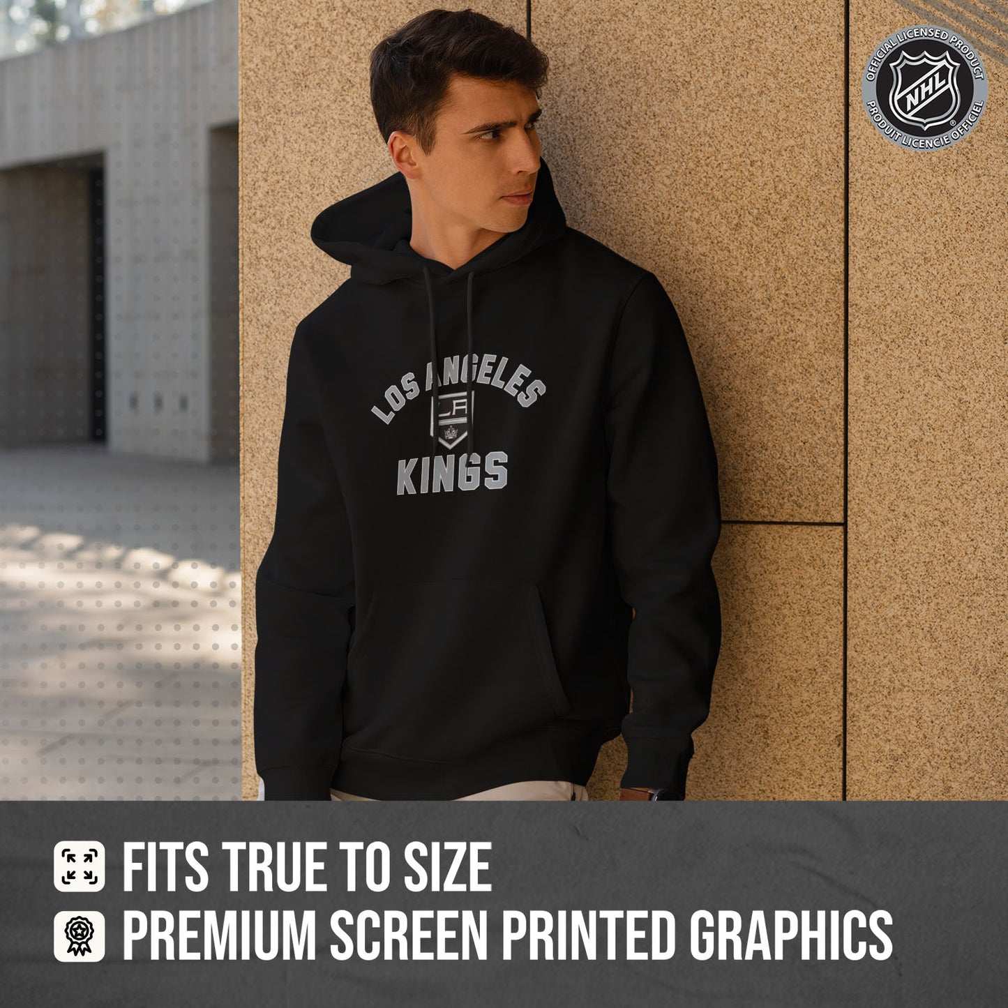 Los Angeles Kings Adult NHL Gameday Hooded Sweatshirt - Black
