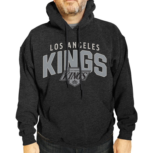 Los Angeles Kings NHL Adult Unisex Powerplay Hooded Sweatshirt - Black Heather