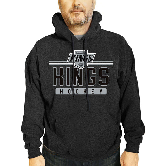 Los Angeles Kings NHL Adult Heather Charcoal True Fan Hooded Sweatshirt Unisex - Charcoal