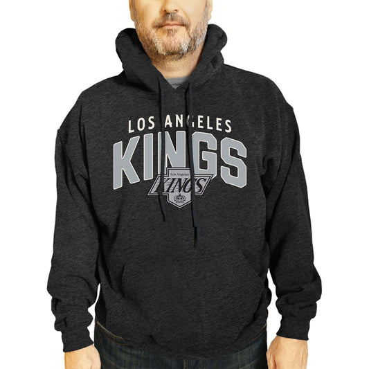 Los Angeles Kings NHL Adult Unisex Powerplay Hooded Sweatshirt - Black Heather
