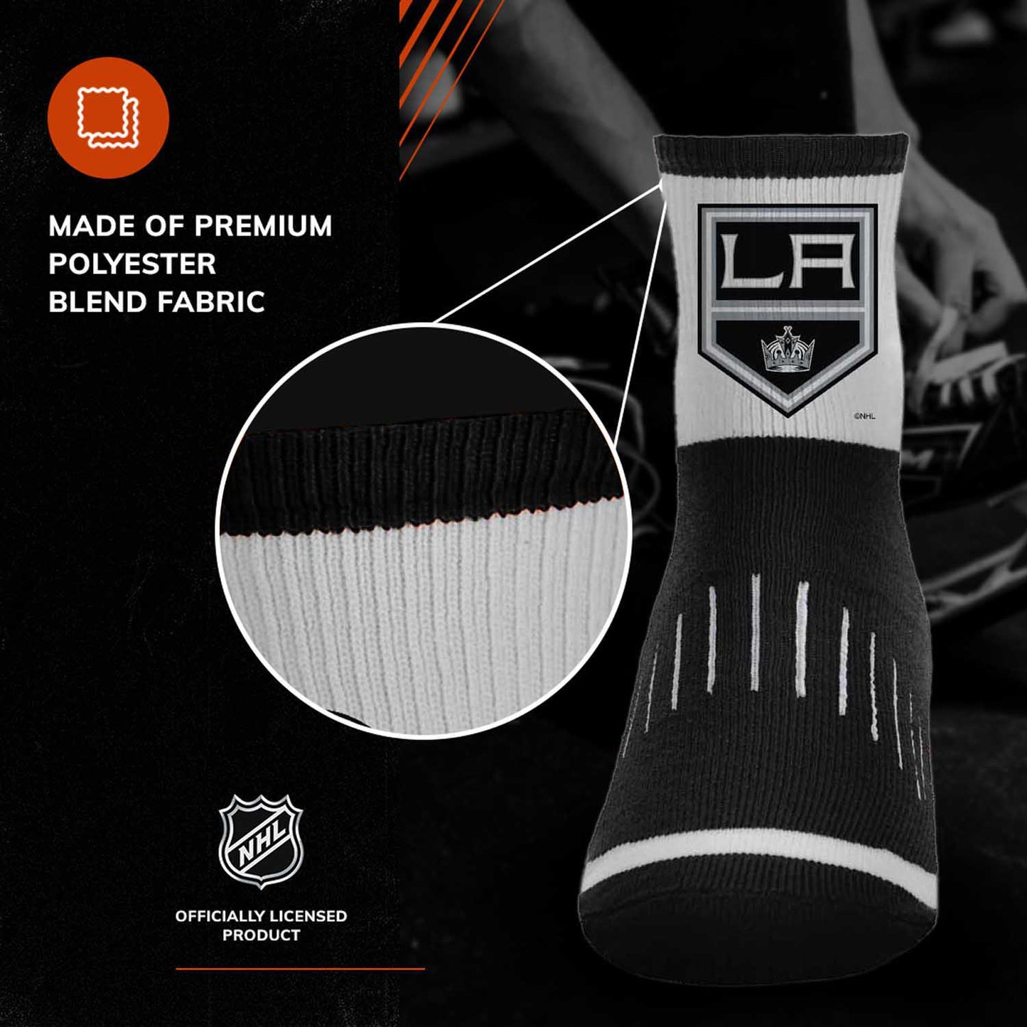 Los Angeles Kings NHL Youth Surge Socks - Black