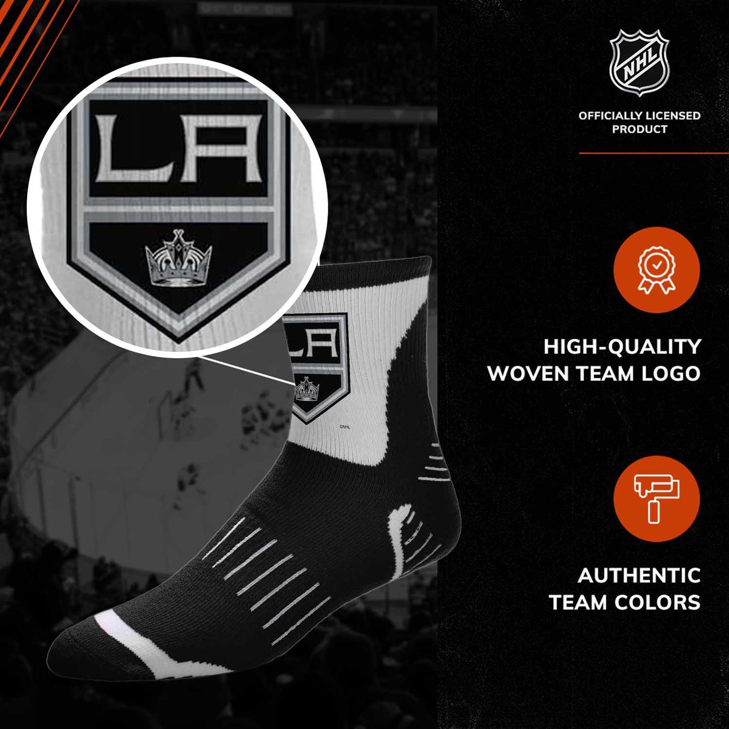 Los Angeles Kings NHL Youth Surge Socks - Black