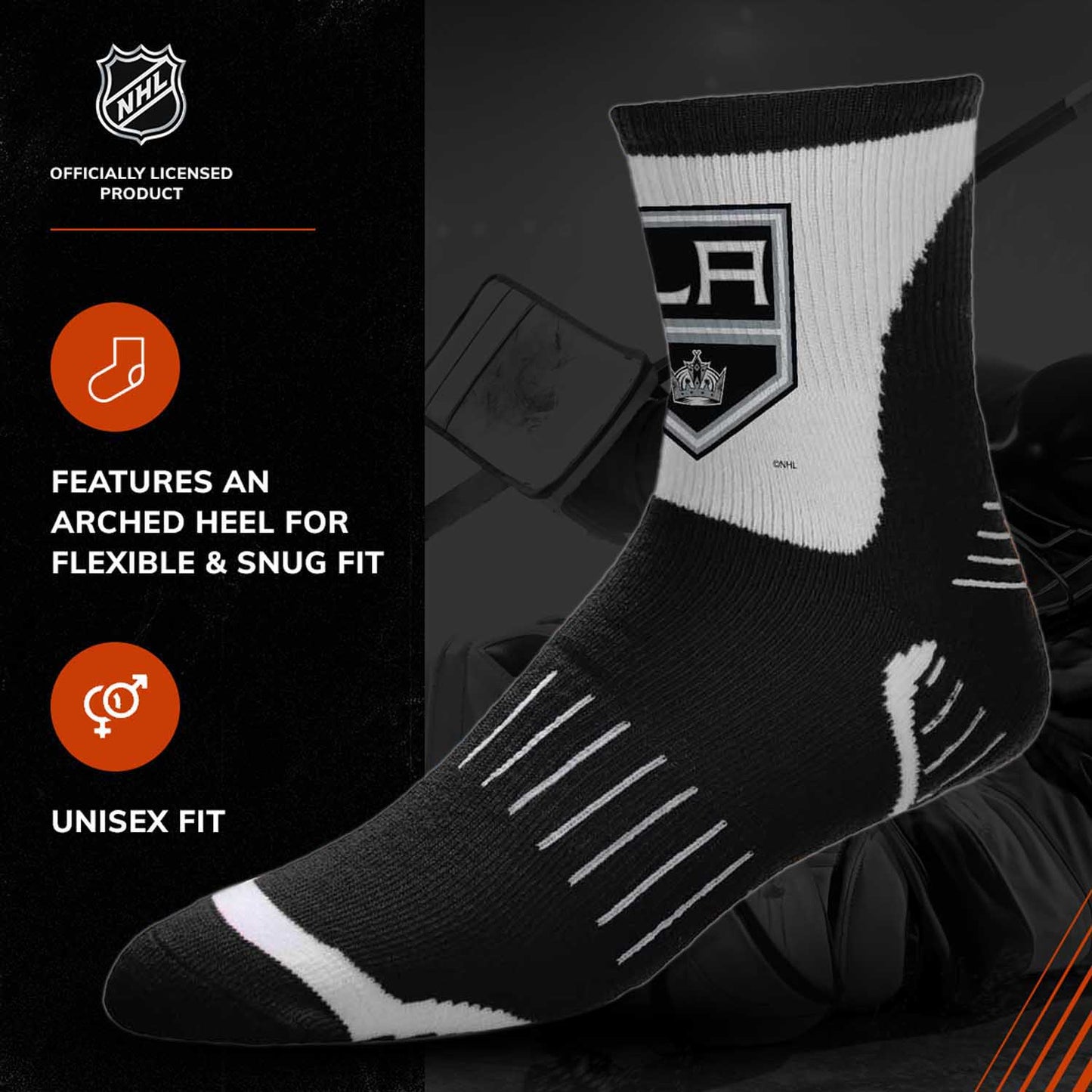Los Angeles Kings NHL Youth Surge Socks - Black