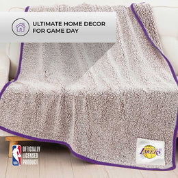 Los Angeles Lakers NBA Silk Touch Sherpa Throw Blanket - Purple