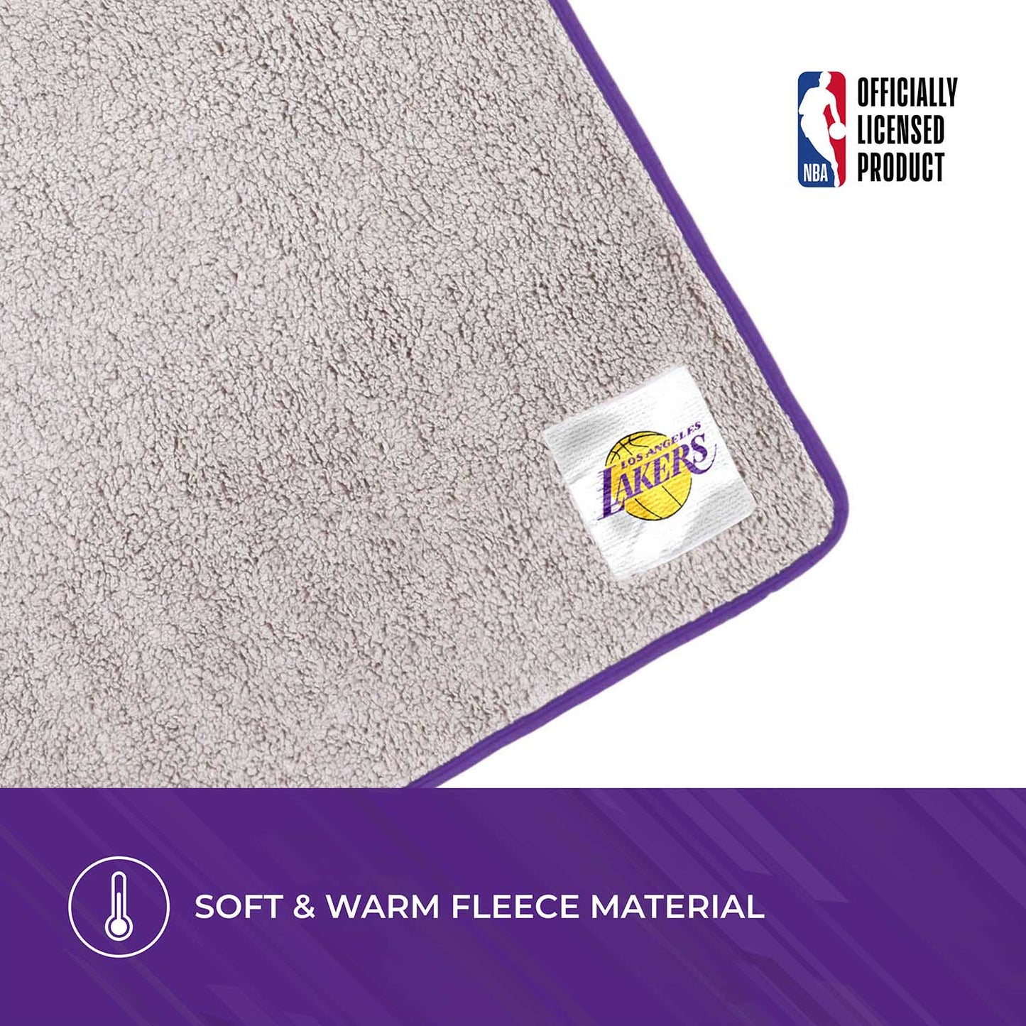 Los Angeles Lakers NBA Silk Touch Sherpa Throw Blanket - Purple