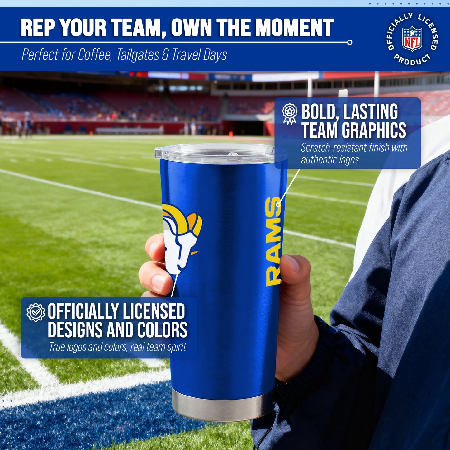 Los Angeles Rams NFL 20oz Gameday Stainless Steel Tumbler - Royal
