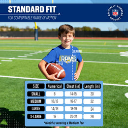 Los Angeles Rams NFL Youth Modern Endzone Football T-Shirt Unisex Tag Free Comfortable - Royal