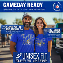 Los Angeles Rams NFL Adult Overtime Blueprint Tag-Less T-Shirt - Royal