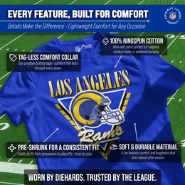 Los Angeles Rams NFL Adult Retro Triangle Unisex T-Shirt - Royal