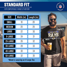 Los Angeles Rams NFL Adult Team Block Tagless T-Shirt - Charcoal