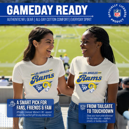 Los Angeles Rams NFL Womens Vintage Charm Tag-Less Soft T-Shirt - Birch