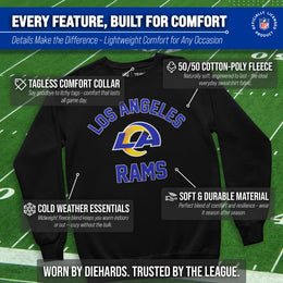 Los Angeles Rams NFL Adult Gameday Football Crewneck Sweatshirt - Black