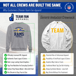 Los Angeles Rams NFL Adult Property Of Crewneck Fleece Sweatshirt - Sport Gray