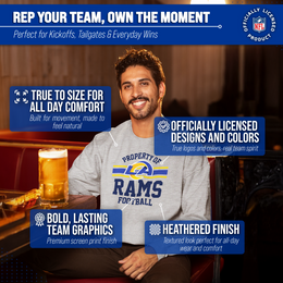 Los Angeles Rams NFL Adult Property Of Crewneck Fleece Sweatshirt - Sport Gray