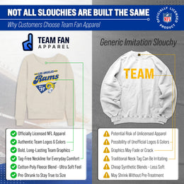 Los Angeles Rams NFL Womens Vintage Charm Slouchy Crewneck - Birch