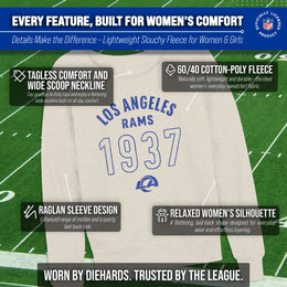 Los Angeles Rams NFL Womens Big Date French Terry Slouchy Top - Natural