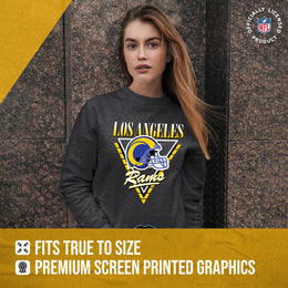Los Angeles Rams NFL Womens Retro Triangle Slouchy Crewneck - Heather Charcoal