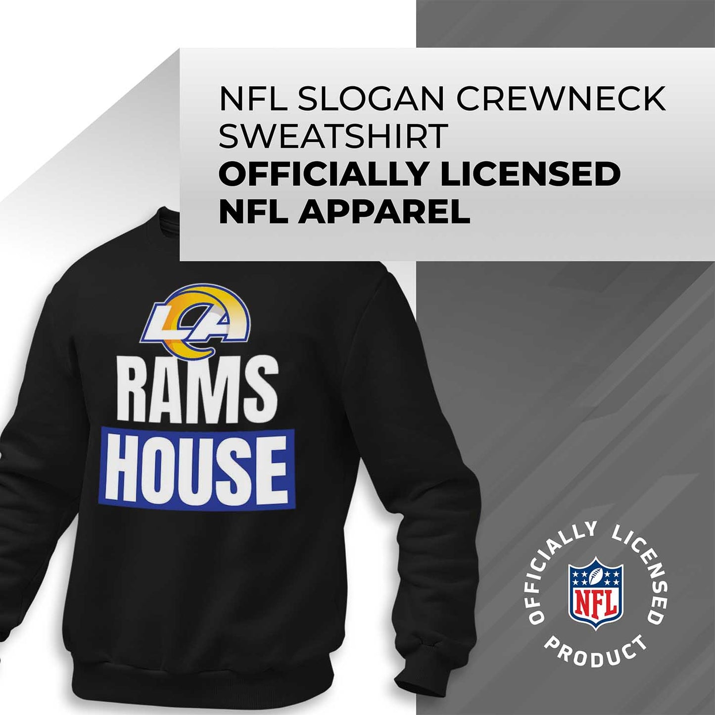 Los Angeles Rams NFL Adult Slogan Crewneck Sweatshirt - Black