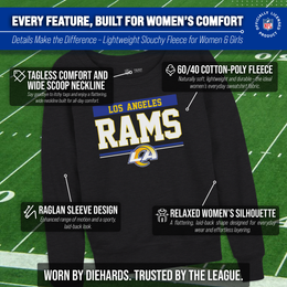 Los Angeles Rams NFL Womens Charcoal Crew Neck Football Apparel - Charcoal