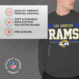 Los Angeles Rams NFL Adult Charcoal Long Sleeve T Shirt - Charcoal