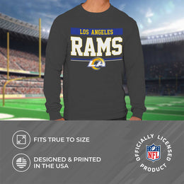 Los Angeles Rams NFL Adult Charcoal Long Sleeve T Shirt - Charcoal