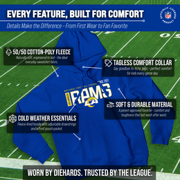 Los Angeles Rams NFL Adult Unisex Modern Endzone Soft Fleece Hooded Sweatshirt - Royal
