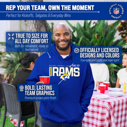 Los Angeles Rams NFL Adult Unisex Modern Endzone Soft Fleece Hooded Sweatshirt - Royal