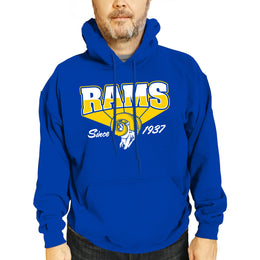 Los Angeles Rams NFL Adult Unisex Vintage Block Ultra Soft Fleece Hooded Sweatshirt - Royal