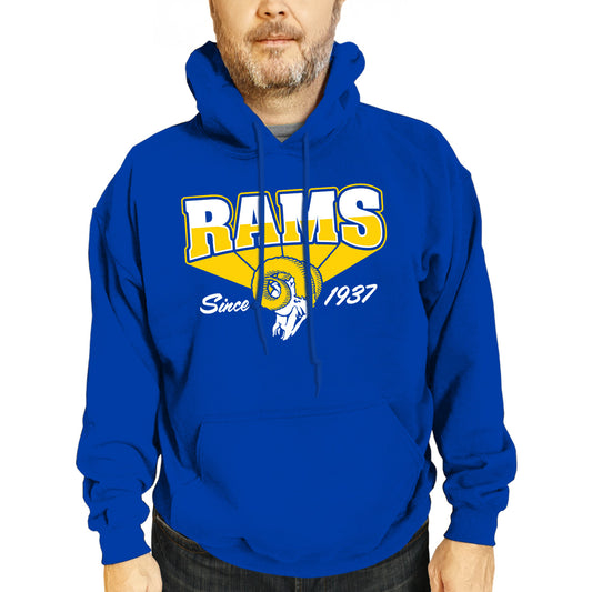 Los Angeles Rams NFL Adult Unisex Vintage Block Ultra Soft Fleece Hooded Sweatshirt - Royal