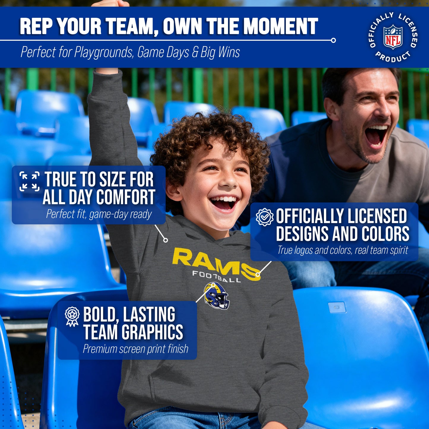 Los Angeles Rams NFL Youth Football Helmet Hood - Charcoal