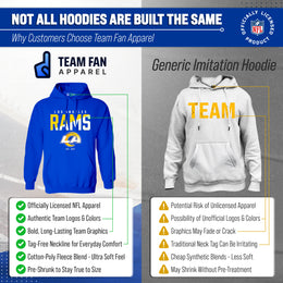 Los Angeles Rams Adult NFL Diagonal Fade Fleece Hooded Sweatshirt - Royal