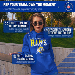 Los Angeles Rams Adult NFL Diagonal Fade Fleece Hooded Sweatshirt - Royal